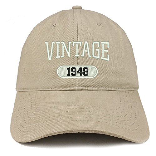 Trendy Apparel Shop Vintage 1948 Embroidered 73rd Birthday Relaxed Fitting Cotton Cap