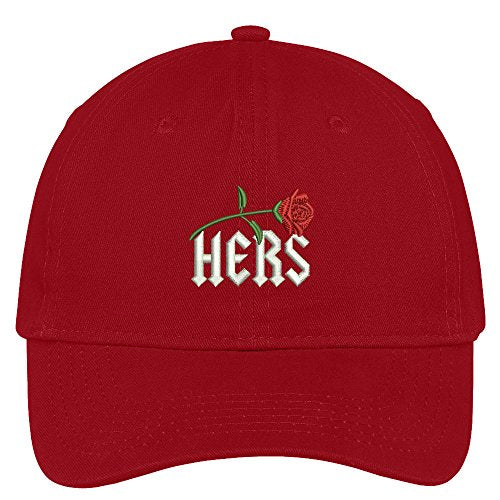Trendy Apparel Shop Hers Rose Embroidered Low Profile Soft Cotton Brushed Baseball Cap