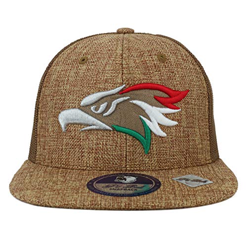 Trendy Apparel Shop Hecho en Mexico Eagle Embroidered Linen Mesh Snapback Cap