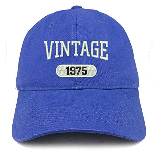 Trendy Apparel Shop Vintage 1975 Embroidered 46th Birthday Relaxed Fitting Cotton Cap
