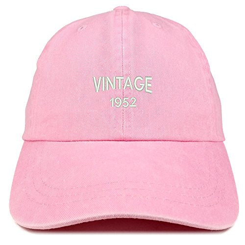 Trendy Apparel Shop Small Vintage 1952 Embroidered 69th Birthday Washed Pigment Dyed Cap