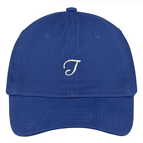 Trendy Apparel Shop Letter T Small Script Font Embroidered Adjustable Cotton Cap