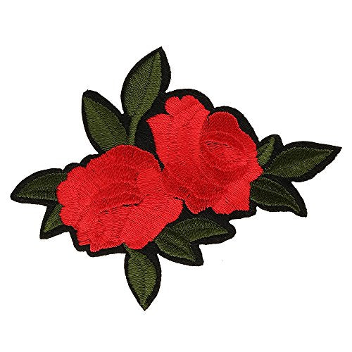 Trendy Apparel Shop Colorful Flower Rose Embroidered Iron On Patch