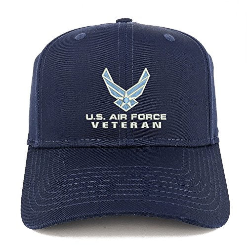 Trendy Apparel Shop US Air Force Veteran Embroidered High Profile Structured Baseball Cap