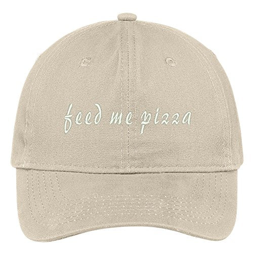 Trendy Apparel Shop Feed Me Pizza Embroidered Brushed Cotton Adjustable Cap Dad Hat