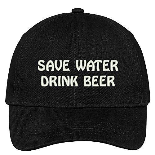 Trendy Apparel Shop Save Water Drink Beer Embroidered 100% Cotton Adjustable Cap Dad Hat