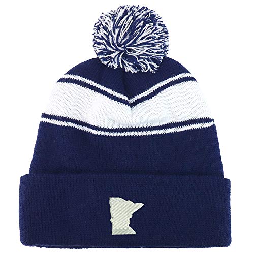 Trendy Apparel Shop Minnesota State Two Tone Pom Striped Long Beanie Hat
