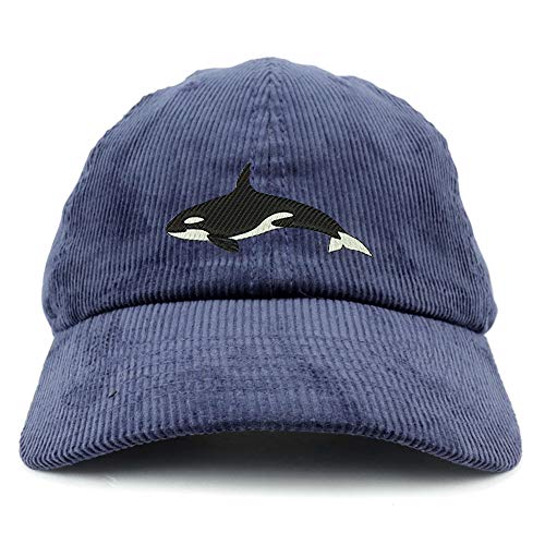 Trendy Apparel Shop Orca Killer Whale Cotton Corduroy Unstructured Baseball Cap