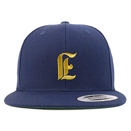 Trendy Apparel Shop Old English Gold I Embroidered Snapback Flatbill Baseball Cap
