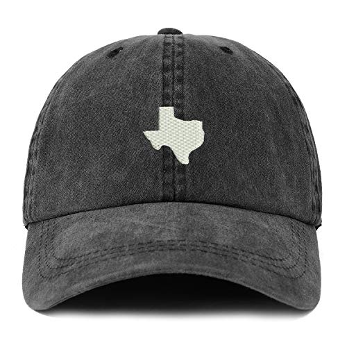 Trendy Apparel Shop XXL Texas State Embroidered Unstructured Washed Pigment Dyed Baseball Cap