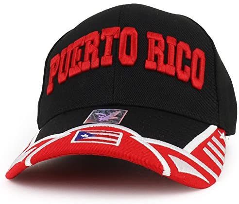 Trendy Apparel Shop Puerto Rico 3D Embroidered Structured Flag Bill Baseball Cap
