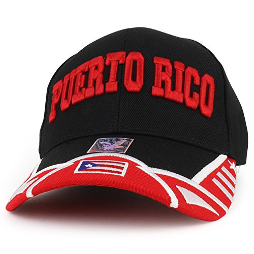 Trendy Apparel Shop Puerto Rico 3D Embroidered Structured Flag Bill Baseball Cap