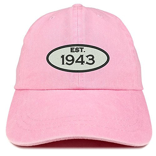 Trendy Apparel Shop Established 1943 Embroidered 78th Birthday Gift Pigment Dyed Washed Cotton Cap