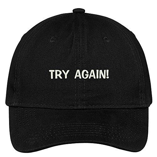 Trendy Apparel Shop Try Again Embroidered Low Profile Cotton Cap Dad Hat
