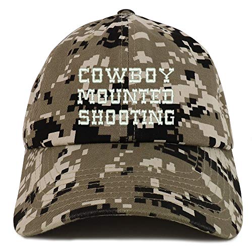 Trendy Apparel Shop Cowboy Mounted Shooting Soft Crown 100% Brushed Cotton Cap