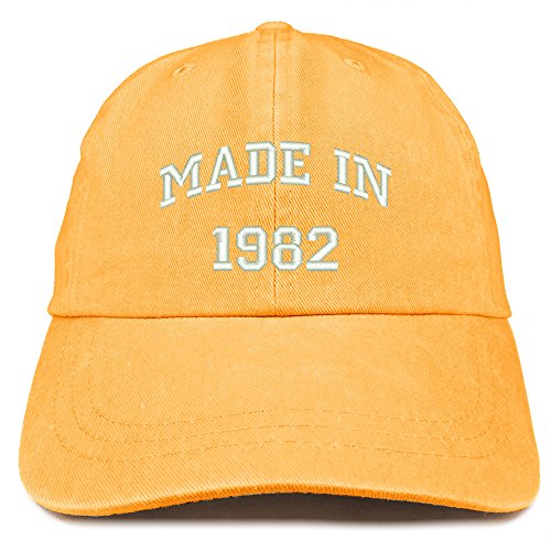 Trendy Apparel Shop Made in 1982 Text Embroidered 39th Birthday Washed Cap