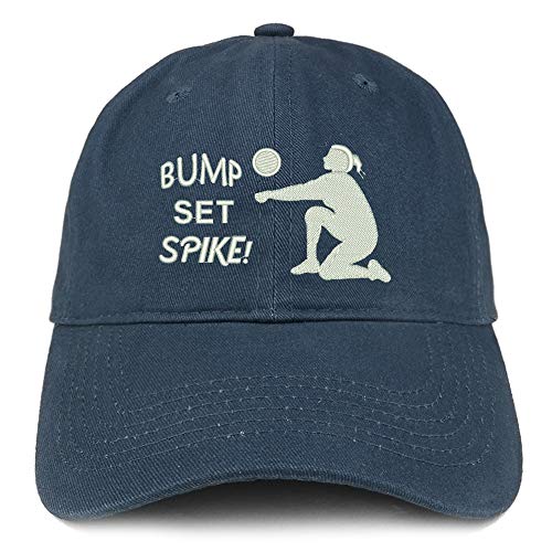 Trendy Apparel Shop Bump Set Spike Volleyball Embroidered Brushed Cotton Cap
