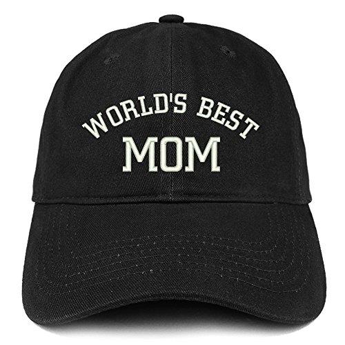 Trendy Apparel Shop World's Best Mom Embroidered Brushed Cotton Cap