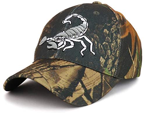 Trendy Apparel Shop Scorpion Embroidered Structured Hunting Baseball Cap - Hunting Camo