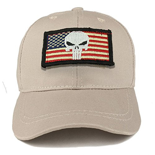 Trendy Apparel Shop Youth Military Punisher American Flag Patch On Tactical Cap