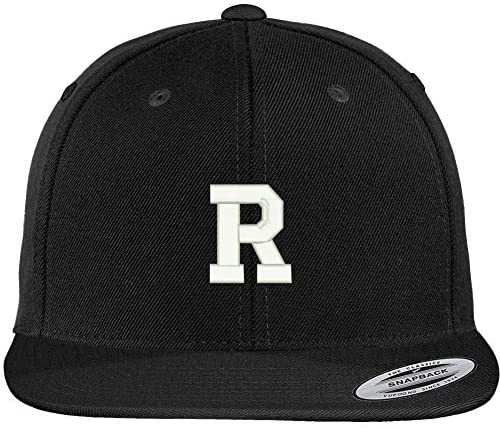 Trendy Apparel Shop Letter R Collegiate Varsity Font Initial Embroidered Baseball Cap