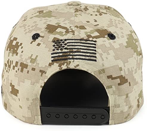 Trendy Apparel Shop USA Flag 3D Embroidered Structured Camouflage Snapback Cap