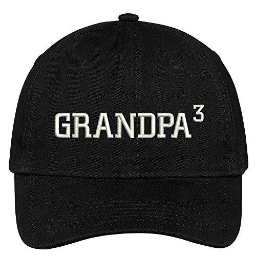 Trendy Apparel Shop Grandpa of 3 Grandchildren Embroidered 100% Quality Brushed Cotton Baseball Cap
