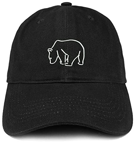 Trendy Apparel Shop Standing Bear Outline Embroidered Soft Cotton Dad Hat