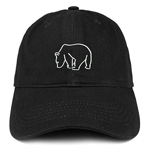 Trendy Apparel Shop Standing Bear Outline Embroidered Soft Cotton Dad Hat