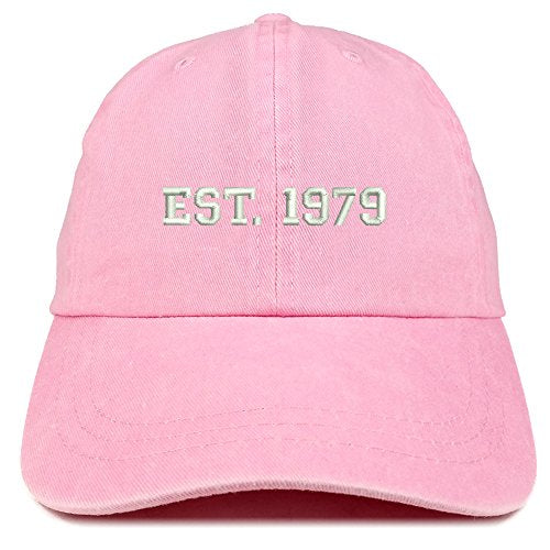 Trendy Apparel Shop EST 1979 Embroidered - 42nd Birthday Gift Pigment Dyed Washed Cap