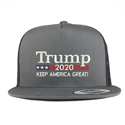 Trendy Apparel Shop Trump 2020 5 Panel Flatbill Trucker Mesh Snapback Cap