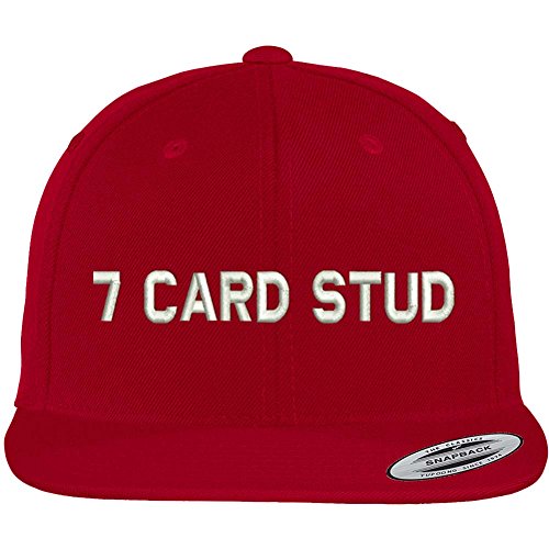 Trendy Apparel Shop 7 Card Stud Embroidered Flat Bill Snapback Cap