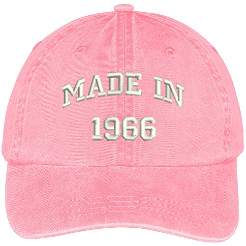 Trendy Apparel Shop Made in 1966-53rd Birthday Embroidered Pigment Dyed Cotton Baseball Cap