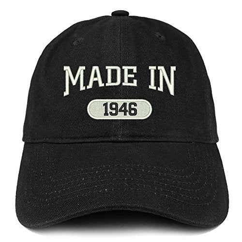 Trendy Apparel Shop Made in 1946 Embroidered 75th Birthday Brushed Cotton Cap
