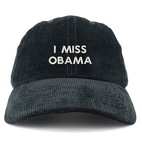 Trendy Apparel Shop I Miss Obama Cotton Corduroy Unstructured Baseball Cap