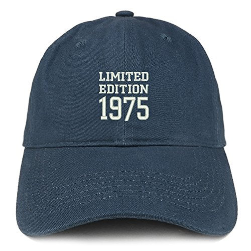 Trendy Apparel Shop Limited Edition 1975 Embroidered Birthday Gift Brushed Cotton Cap