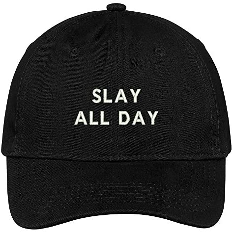 Trendy Apparel Shop Slay All Day Embroidered Brushed Cotton Adjustable Cap Dad Hat