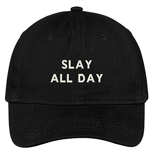 Trendy Apparel Shop Slay All Day Embroidered Brushed Cotton Adjustable Cap Dad Hat
