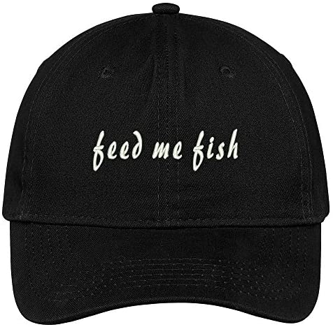 Trendy Apparel Shop Feed Me Fish Embroidered Low Profile Cotton Cap Dad Hat