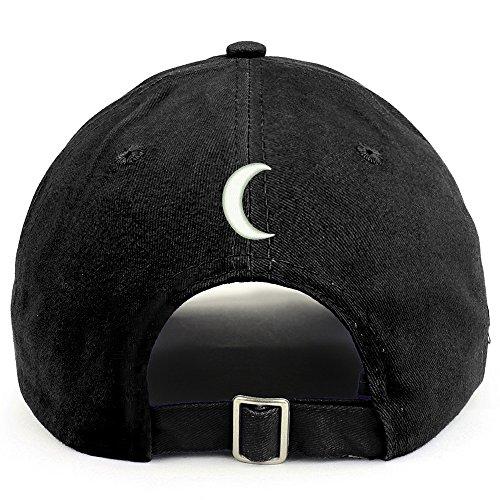 Trendy Apparel Shop Crescent Moon (Back) Embroidered 100% Cotton Dad Hat
