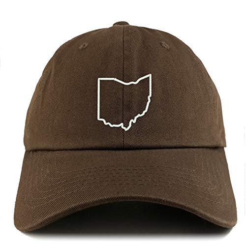 Trendy Apparel Shop Ohio State Outline Solid Adjustable Unstructured Dad Hat