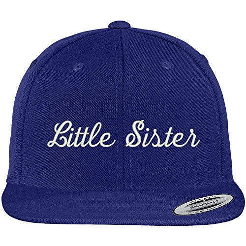 Trendy Apparel Shop Little Sister Embroidered Flat Bill Snapback Cap