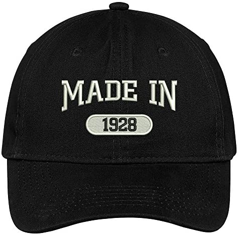 Trendy Apparel Shop 91st Birthday - Made in 1928 Embroidered Low Profile Cotton Baseball Cap