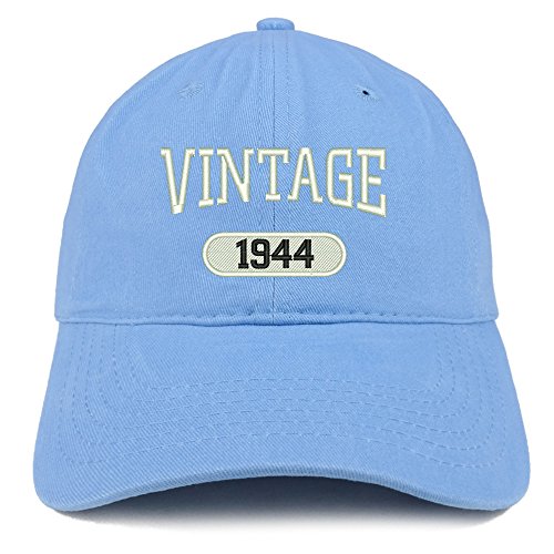 Trendy Apparel Shop Vintage 1944 Embroidered 77th Birthday Relaxed Fitting Cotton Cap