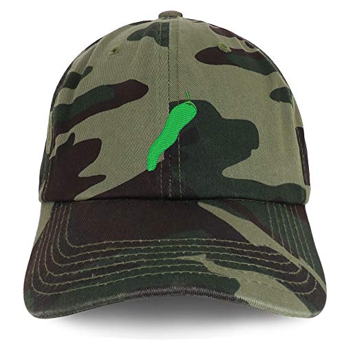 Trendy Apparel Shop Jalapeno Pepper Embroidered Soft Crown 100% Brushed Cotton Cap