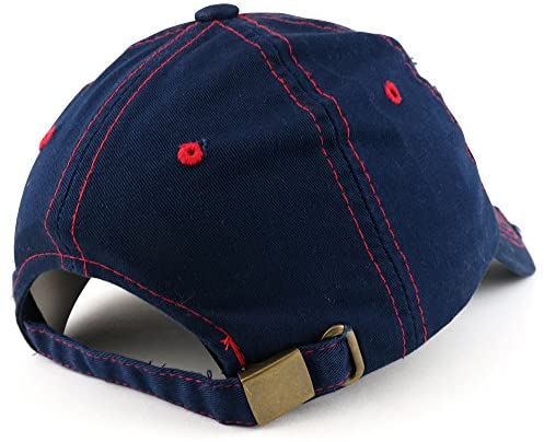 Trendy Apparel Shop Army Embroidered Frayed Vintage High Contrast Unstructured Baseball Cap - Navy