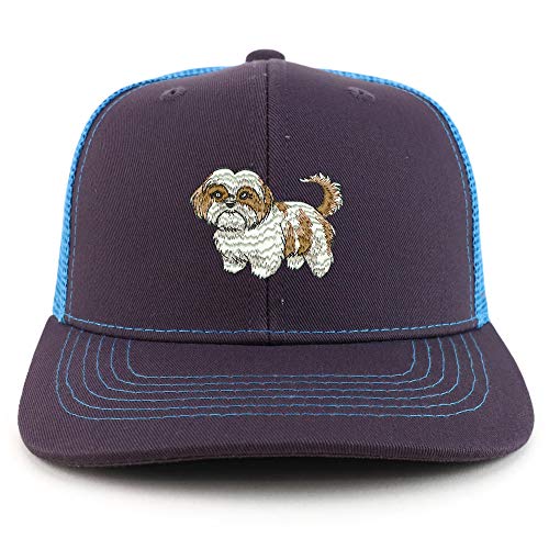 Trendy Apparel Shop Shih Tzu Two Two Tone Mesh Back Trucker Baseball Cap