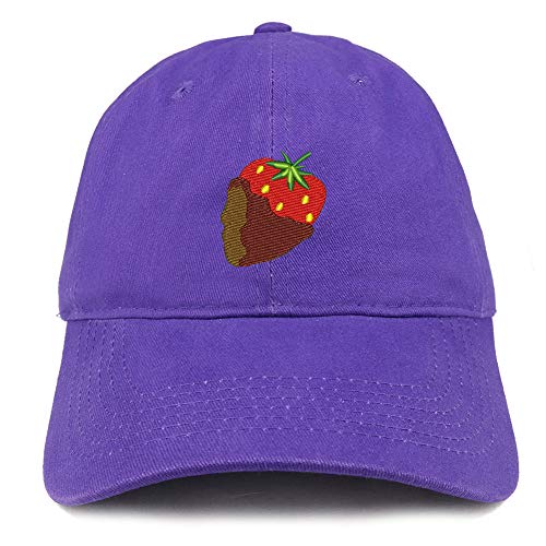 Trendy Apparel Shop Chocolate Dipped Strawberry Soft Crown 100% Brushed Cotton Cap