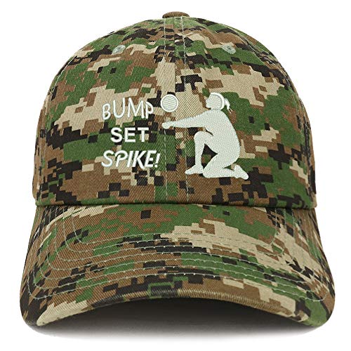 Trendy Apparel Shop Bump Set Spike Volleyball Embroidered Brushed Cotton Cap