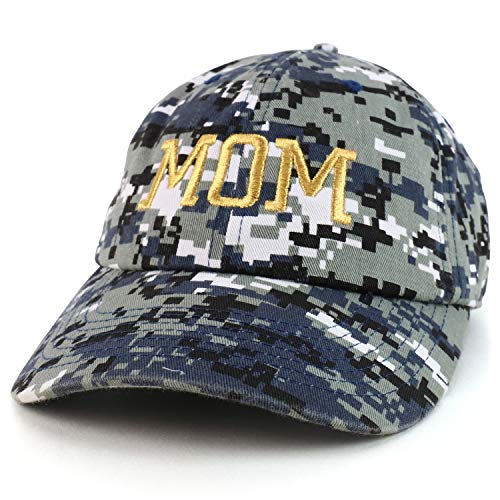 Trendy Apparel Shop MOM Capital Gold Thread Embroidered Soft Crown 100% Brushed Cotton Cap